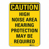 Lyle Rflctv Hearing Caution Sign,10x14in,Alum LCU3-0413-RA_14x10