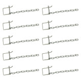 Buyers Products Pin,Safety,1/4 in Dia x 8 in Chain, PK10 P11C10
