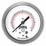 Winters Pressure Gauge,3-1/2" Dial Size,Black  P9S901464