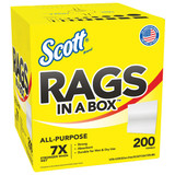 Scott® Rags In A Box, 12 1/2" x 9 3/4", White, 300/Box