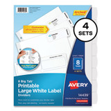Avery® DIVIDER,WH,LG,8TAB,4,DIV 14439