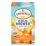TWININGS® Cold Brew Iced Tea Bags, Peach, 0.07 Oz Tea Bag, 20/box TNA51816