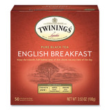 TWININGS® Tea Bags, English Breakfast, 3.53 oz, 50/Box TNA78221