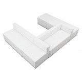 Flash Furniture Reception Set,6 pcs.,White Leather ZB-803-510-SET-WH-GG
