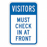 Lyle Rflctv Visitors Sign,18x12in,Aluminum T1-6111-EG_12x18