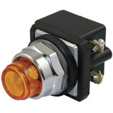 Dayton Pilot Light,LED,24V,30mm,Chrome,Amber  30G385