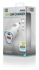 ByTech® PD Car Charger, 30 W, Two 3 A Ports, White CL-PD-V3-101-WT