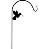 American Gardenworks 65 In. Black Steel Shepherd Hook with Hummingbird TFBHHB