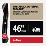Oregon 2ct 46" Mower Blade A-46-2 757246
