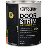 Rust-Oleum Stops Rust 1 Qt. Satin Black Door and Trim Paint 369383 779824