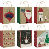 Paper Images Large Kraft Paper Assorted Gift Bag CKGBA3-17 Pack of 72