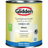 Glidden Fundamentals Grab-N-Go Semi-Gloss Interior Paint, White, 1 Qt. GLFIN60WHT/04 792084