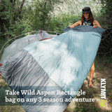 Klymit Wild Aspen 20 Deg F Rectangle Sleeping Bag 13WRGR20D 747002