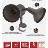 Halo Bronze Motion Activated Incandescent Security Floodlight Fixture