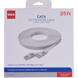 RCA 25 Ft. CAT-6 White Flat Network Cable TPH725FEV