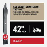 Oregon 2ct 42" Deck Mwr Blade B-42-2 742098