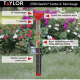 Taylor Jumbo Jr. Red Rain Gauge