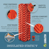Klymit Insulated Static V Orange Sleeping Pad 06IVOR02C 715768