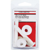 Lasco 3/8" x 2-1/4" White Plastic Toilet Seat Bolt, Includes Nuts and Washers