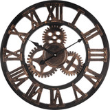 Westclox 20 In. Black & Gold Gear Wall Clock 32248