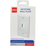 RCA Keystone 1-Port White Modular Wall Plate TPHKP1EV