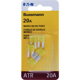 Bussmann 20A 32V ATR Non Indicating Blade Fuse, Yellow (5-Pack) BP/ATR-20-RP