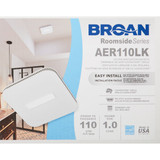Broan Roomside 110 CFM 1.0 Sone 120V Bath Exhaust Fan with CleanCover Grille & LED Light