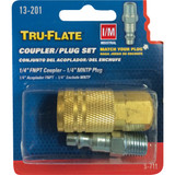 Tru-Flate Industrial/Milton Steel-Plated Coupler & Nipple Set 13-201