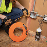 Klein 3-16 In. W. x 100 Ft. L. Fiberglass Fish Tape with Spiral Steel Leader 56351 557657