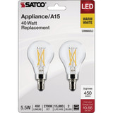 Satco 2pk 5.5wa15 Cnd Led Bulb S21871 505521