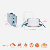 Halo 4 In. 5 CCT LED Canless Recessed Downlight, White RL4LS9FSD2W1EWHDM 523582