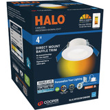 Halo 4 In. 5 CCT LED Canless Recessed Downlight, White RL4LS9FSD2W1EWHDM 523582