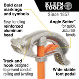 Klein Tools 3-4 In. EMT Aluminum Conduit Bender with Angle Setter 51607 536347