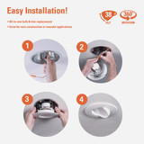 Halo 5-6 In. Selectable CCT Integrated LED Recessed Light Trim, 600 Lm.-1000 Lm. RA56LS9FSD2W1EWH 519988