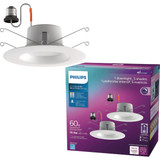 Philips 6 In. White Selectable CCT LED Retrofit Recessed Light Kit (2-Pack) 580415 535359