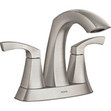 Moen Lindor 2-Handle Lever Centerset Bathroom Faucet, Spot Resist Brushed Nickel