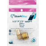 SharkBite 1/2 In. Barb x 1/2 In. MNPT 90 Deg. Brass PEX Elbow (1/4 Bend)