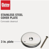 Oatey 3 In. Stainless Steel Cover Plate