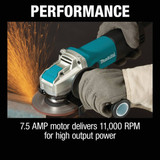 Makita 4-1-2 In. 7.5-Amp X-LOCK Angle Grinder with Lock On GA4570 360982