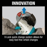 Makita 4-1-2 In. 7.5-Amp X-LOCK Angle Grinder with Lock On GA4570 360982