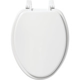 Bemis Elongated White Plastic Closed Front Toilet Seat
