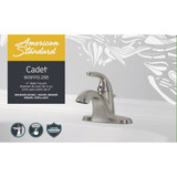 American Standard Cadet Brushed Nickel 1-Handle Lever 4 In. Centerset Bathroom Faucet with Pop-Up