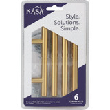 KasaWare 5-3/8 In. Overall Length Brushed Gold Cabinet Pull (6-Pack)