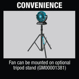 Makita 18V LXT Lithium-Ion 7-1-8 In. Cordless Jobsite Fan (Tool Only) DCF102Z 340705