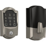 Encode Plus Smart WiFi Deadbolt with Camelot Trim in Satin Nickel BE499WBVCAM619