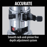 Makita 6.5-Amp 1.25 HP Variable Speed Compact Router RT0701C 390187