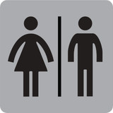 Hy-Ko 4 In. x 4 In. Restroom Sign 493