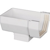 Amerimax 5 In. Contemporary Vinyl White Gutter End with Drop Outlet T0509