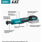 Makita 18-Volt LXT Lithium-Ion 3-8 In. - 1-4 In. Cordless Ratchet (Tool Only) XRW01Z 328136