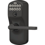 Schlage Plymouth Matte Black Electronic Keypad Entry Latitude Lever